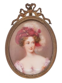 ANTIQUE ROYAL FEMALE PORTRAIT MINIATURE PAINTING