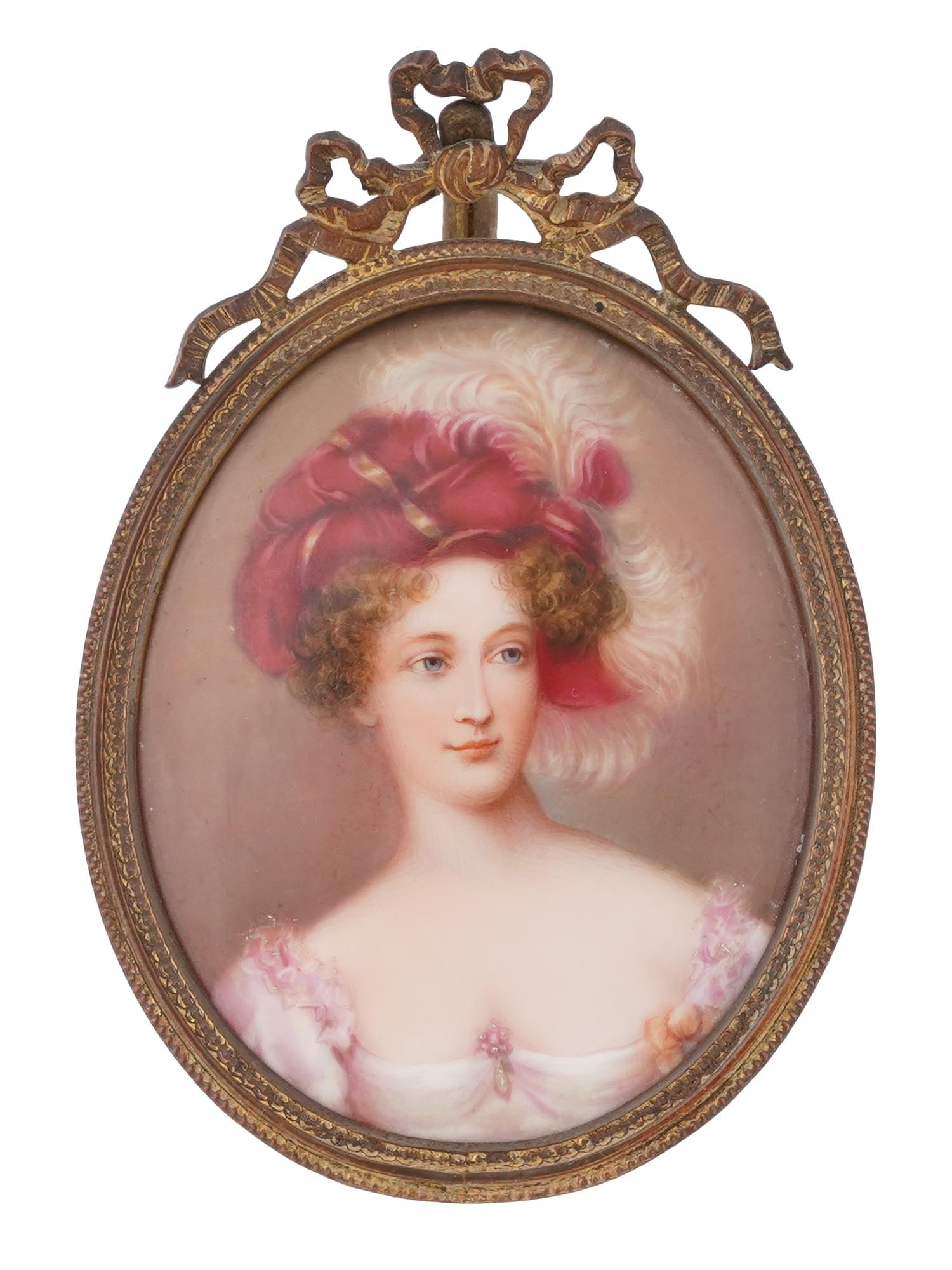 ANTIQUE ROYAL FEMALE PORTRAIT MINIATURE PAINTING (1 of 7)