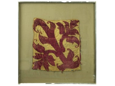 ANTIQUE 19TH C APPLIQUE TAPESTRY FRAMED