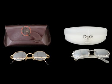 LOT OF EYE GLASSES DG AND JEAN PAUL GAULTIER IN CASES