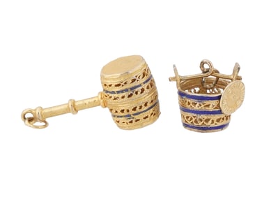 SET OF PORTUGUESE SILVER FIGURAL CHARM PENDANTS