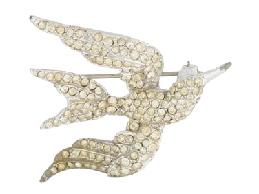 VINTAGE BIRD FORM FIGURAL COSTUME JEWELRY BROOCH