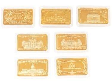 24K GOLD PLATED PAPERWEIGHT OR SOUVENIR GOLD BARS