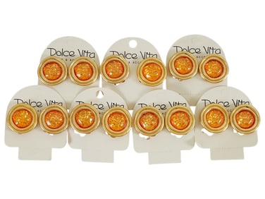 LOT OF 7 FRENCH DOLCE VITA COSTUME JEWELRY CLIP EARRINGS