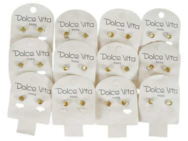 LOT OF 12 FRENCH DOLCE VITA COSTUME JEWELRY EARRINGS