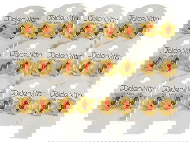 LOT OF 12 FRENCH DOLCE VITA COSTUME JEWELRY CLIP EARRINGS