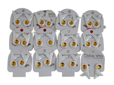 LOT OF 12 FRENCH DOLCE VITA COSTUME JEWELRY EARRINGS
