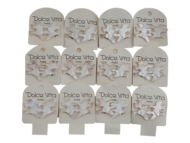 VINTAGE FRENCH DOLCE VITA 12 PAIRS CLIP ON EARRINGS