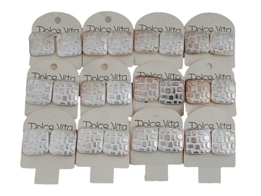 VINTAGE FRENCH DOLCE VITA 12 PAIRS CLIP ON EARRINGS