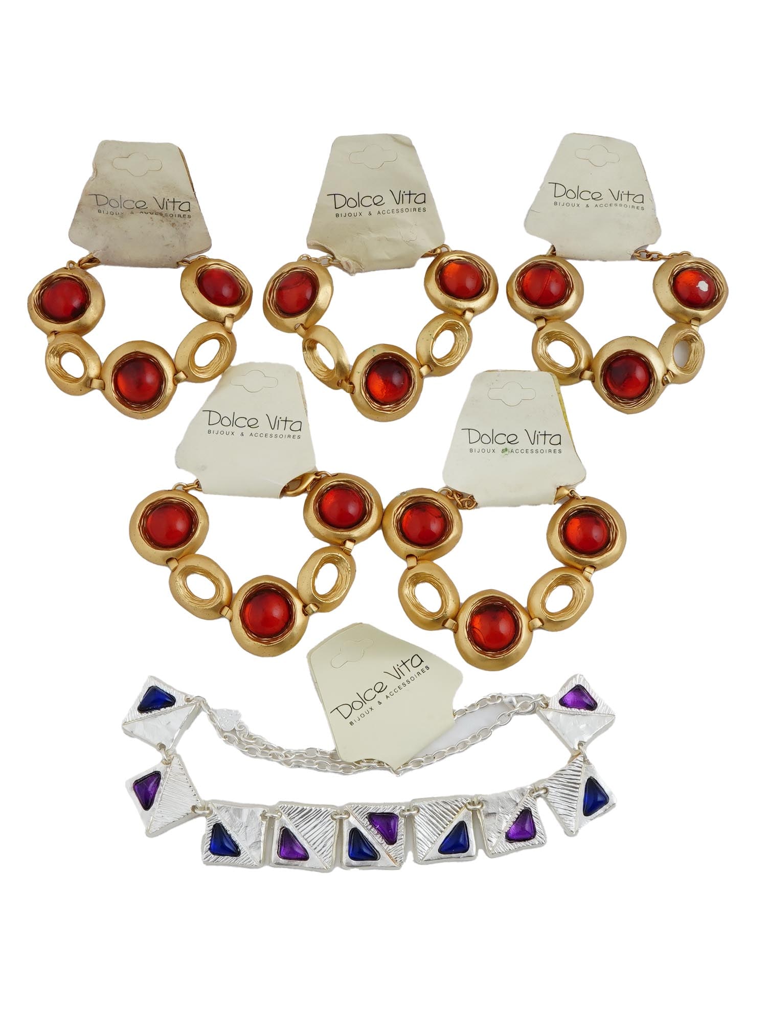 LOT OF 6 FRENCH DOLCE VITA COSTUME JEWELRY BRACELETS (1 of 3)