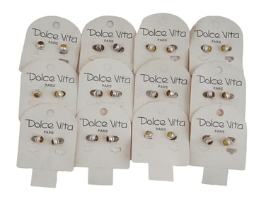 LOT OF 12 FRENCH DOLCE VITA COSTUME JEWELRY EARRINGS