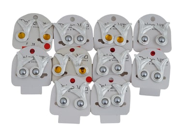 LOT OF 10 FRENCH DOLCE VITA COSTUME JEWELRY EARRINGS