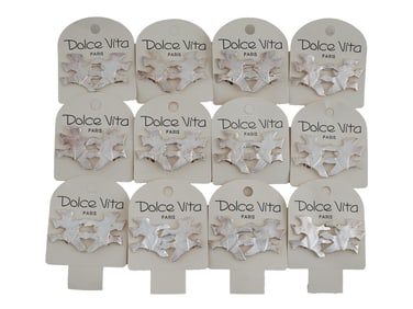 VINTAGE FRENCH DOLCE VITA 12 PAIRS CLIP ON EARRINGS