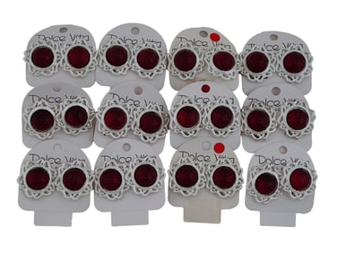 VINTAGE FRENCH DOLCE VITA 12 PAIRS CLIP ON EARRINGS