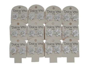 LOT OF 12 FRENCH DOLCE VITA STAR CLIP ON EARRINGS