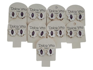 LOT OF FRENCH DOLCE VITA STAR CLIP ON EARRINGS