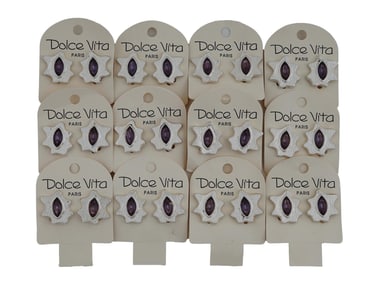 VINTAGE FRENCH DOLCE VITA 12 PAIRS CLIP ON EARRINGS