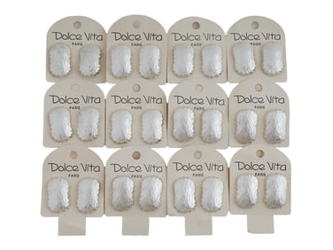 LOT OF 12 VINTAGE FRENCH DOLCE VITA CLIP ON EARRINGS