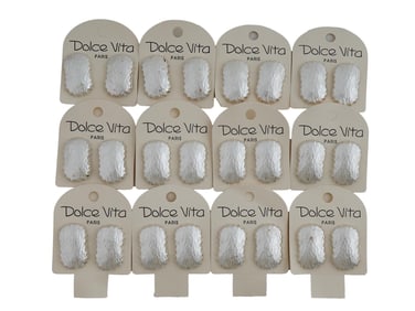 LOT OF 12 VINTAGE FRENCH DOLCE VITA CLIP ON EARRINGS