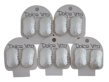 LOT OF 5 VINTAGE FRENCH DOLCE VITA CLIP ON EARRINGS