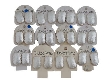 12 VINTAGE FRENCH DOLCE VITA CLIP ON EARRINGS