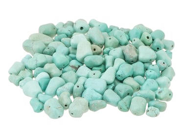 LOT OF NATURAL SHAPED TURQUOISE BEADS FOR NECKLACE