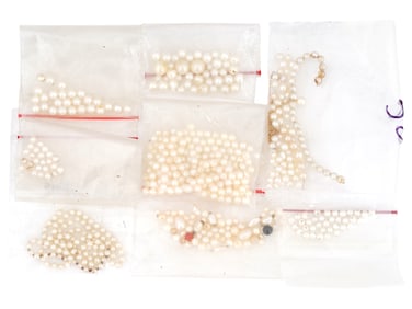 COLLECTION OF ROUNDED PEARL BEADS FOR JEWELRY
