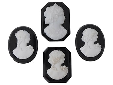 LOT OF FEMALE PORTRAIT CARVED SHELL ONYX CAMEOS