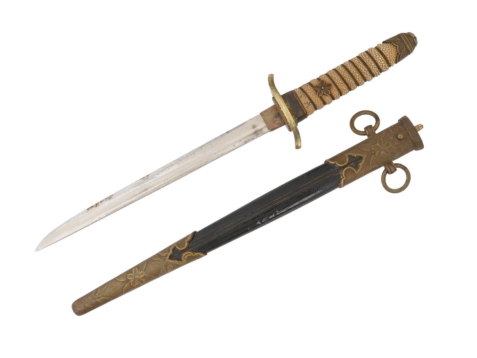 IMPERIAL JAPANESE NAVAL OFFICERS DAGGER W SCABBARD (1 of 11)