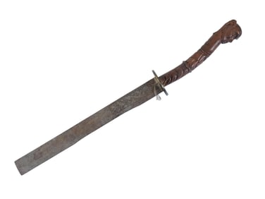 ORIENTAL MANNER SWORD WITH FIGURAL HEAD HANDLE
