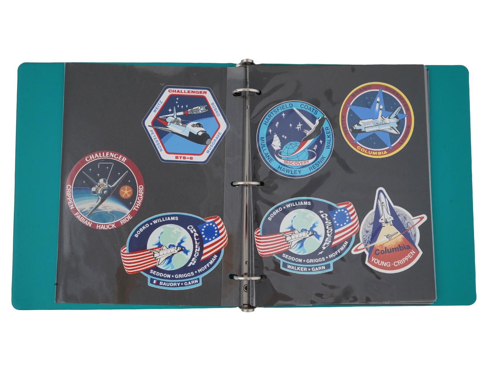 COLLECTION OF NASA SPACE RELATED STICKERS IN FOLIO (1 of 6)