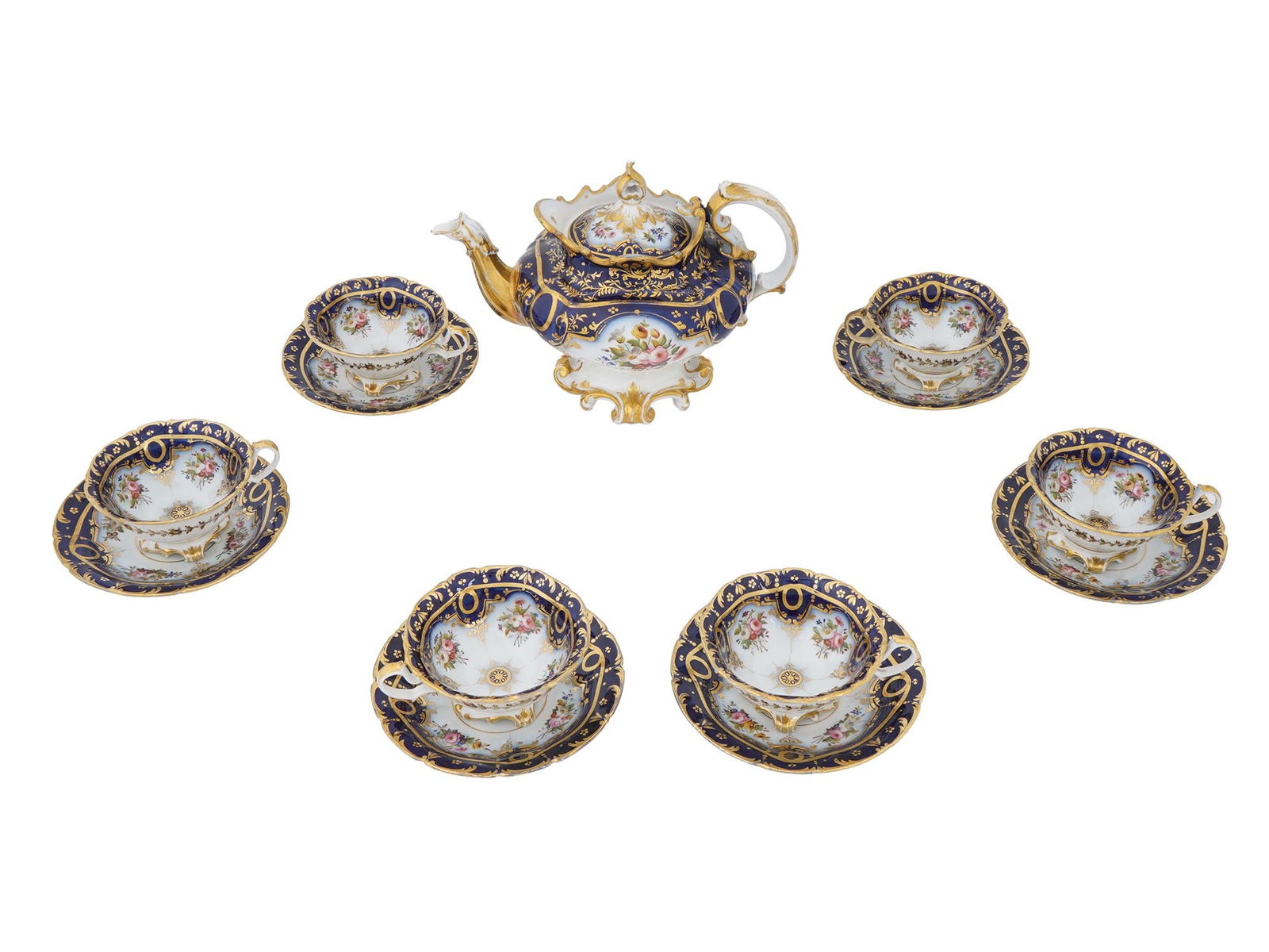 MID CENT GILT PORCELAIN TEA SERVICE FOR 6 PERSONS (1 of 10)