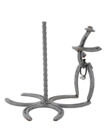 MODERN METAL HORSESHOE SCULPTURE PAPER TOWEL HOLDER