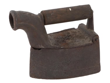 ANTIQUE AMERICAN CAST IRON COAL IRON 19TH CENTURY