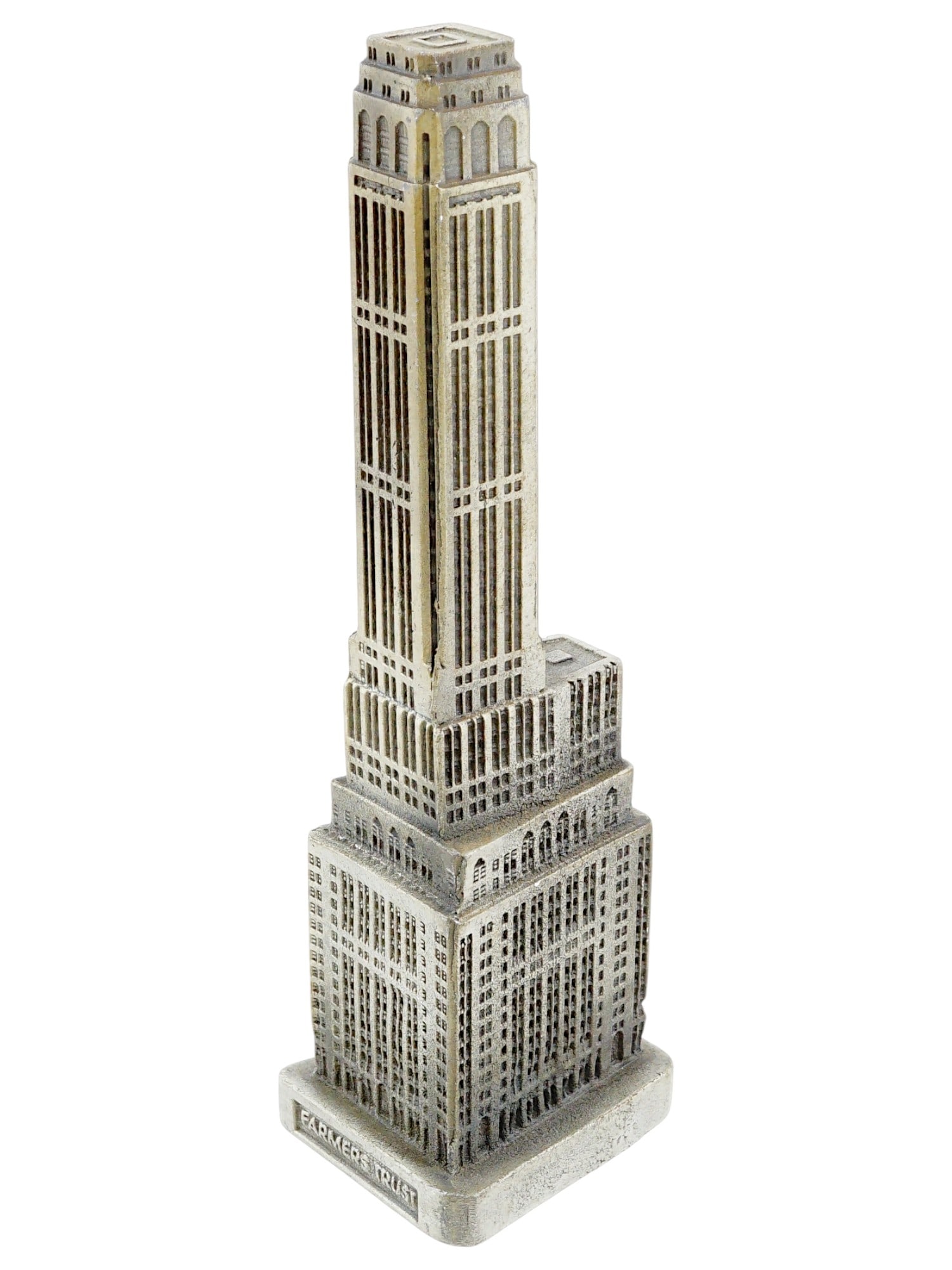 MINIATURE METAL FARMERS TRUST BUILDING SCULPTURE (1 of 8)