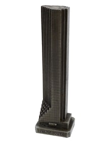 MINIATURE CAST METAL TRUMP TOWER SCULPTURE