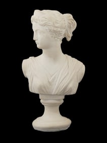 VINTAGE PLASTER BUST ARTEMIS ANCIENT GREEK GODDESS