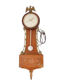 UNITED CLOCK CORP WOODEN BANJO WALL CLOCK