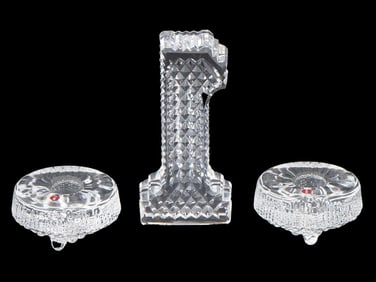 TAPIO WIRKKALA FOR IITTALA CRYSTAL CANDELHOLDERS