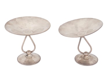 PAIR OF VINTAGE WEIGHTED SILVER CANDLE HOLDERS