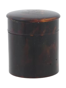 FRENCH VICTORIAN MANNER CYLINDER SHAPED MONOGRAM BOX