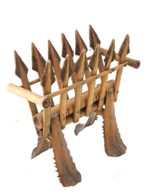 VINTAGE WOODEN FLOOR HOLDER FOR PAPERS