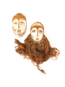 CENTRAL AFRICAN CONGO LEGA BWAMI CARVED WOOD MASKS