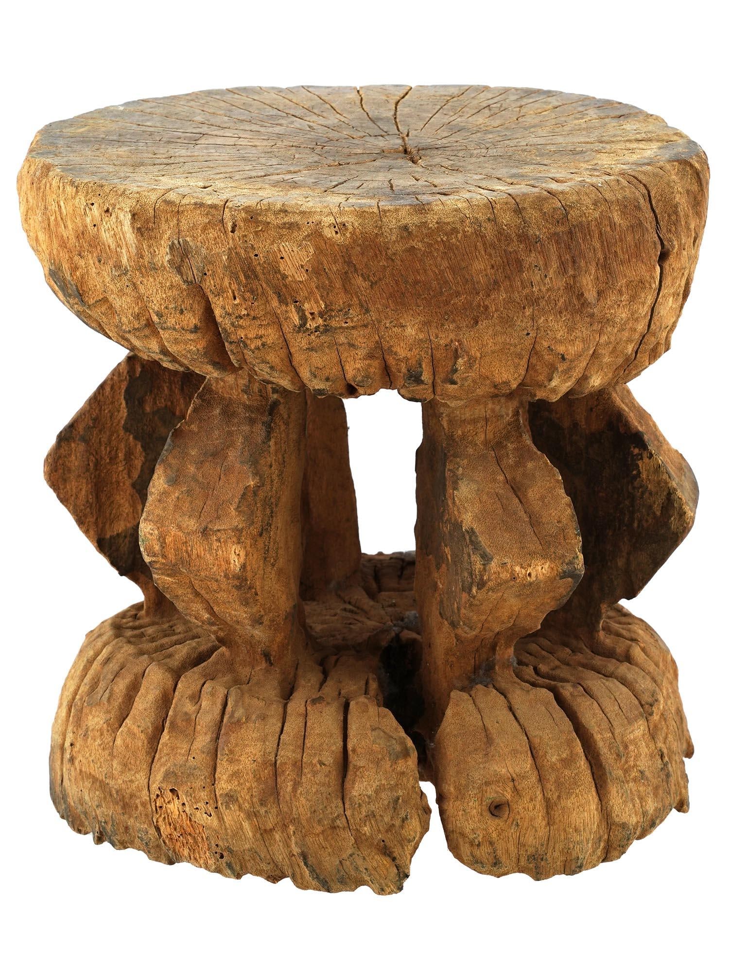ANTIQUE WEST AFRICAN CARVED WOODEN DOGON STOOL (1 of 4)