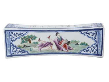 ANTIQUE CHINESE PORCELAIN HAND WARMER WITH EROTIC SCENE