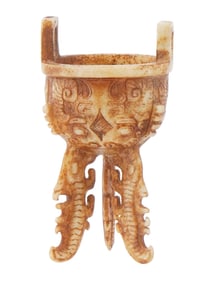 ANTIQUE CHINESE HAND CARVED HETIAN JADE CUP