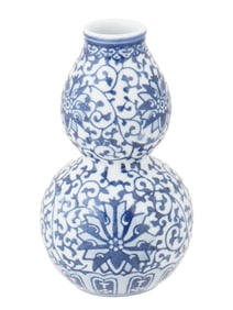 CHINESE JINGDEZHEN HAND PAINTED GOURD PORCELAIN VASE