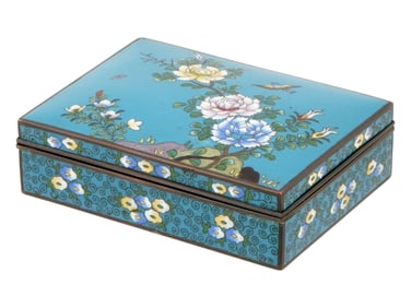 ANTIQUE CHINESE CLOISONNE ENAMEL JEWELRY BOX