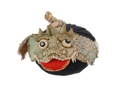 CHINESE QING DYNASTY HAND EMBROIDERED DRAGON HAT