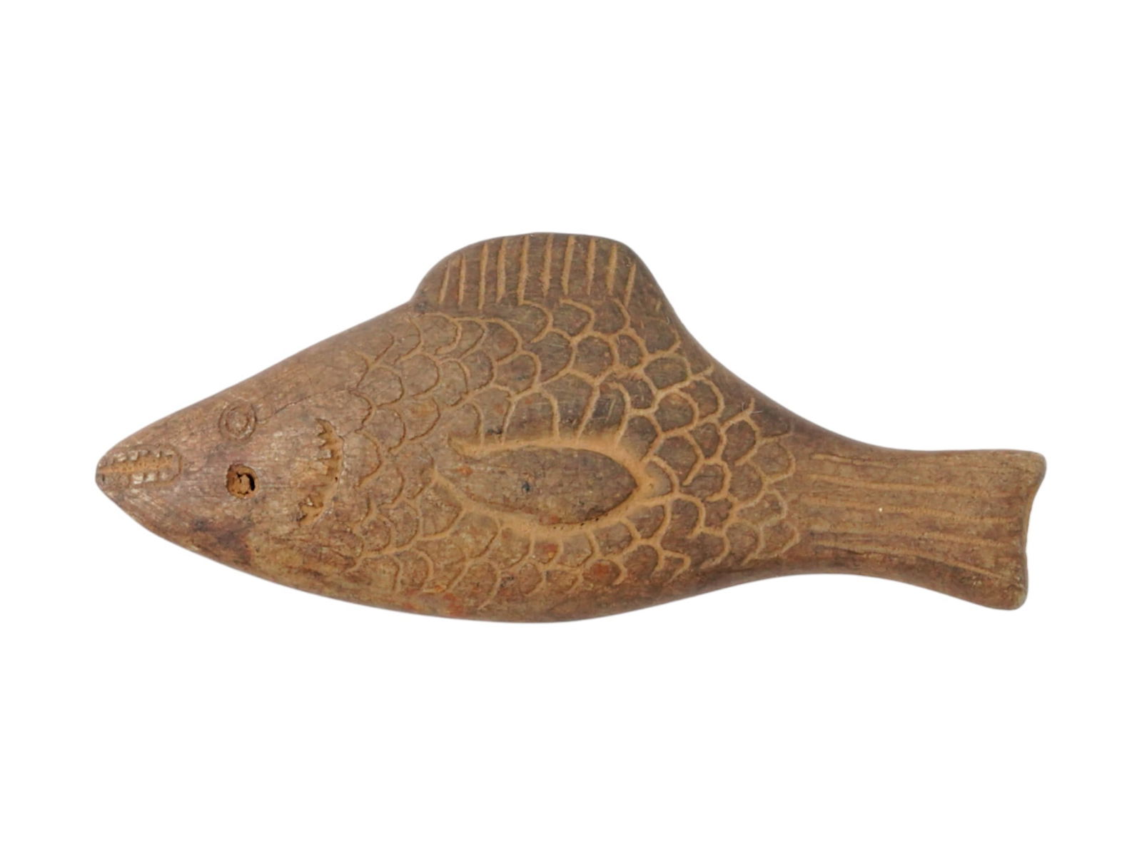 ANCIENT EGYPTIAN CARVED LIMESTONE FISH FIGURINE (1 of 5)
